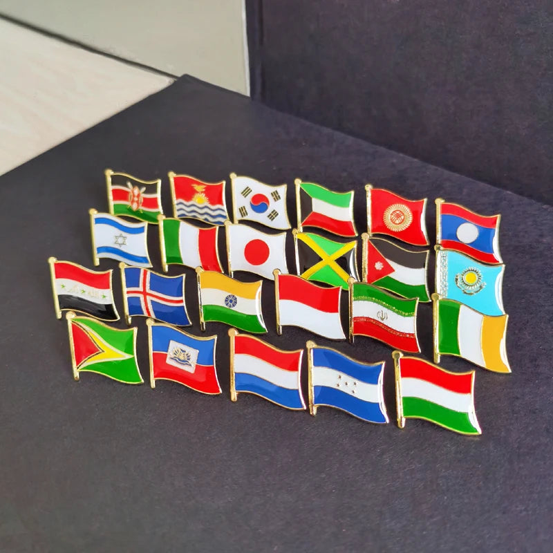 Nepal National Flag Lapel Pins Crystal Epoxy Metal Enamel Badge Paint Brooch Souvenir Suit  Personality  Commemorative  Gifts