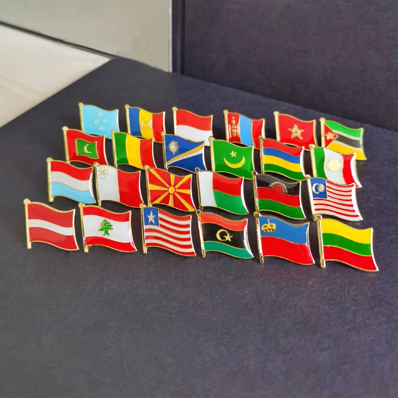Nepal National Flag Lapel Pins Crystal Epoxy Metal Enamel Badge Paint Brooch Souvenir Suit  Personality  Commemorative  Gifts