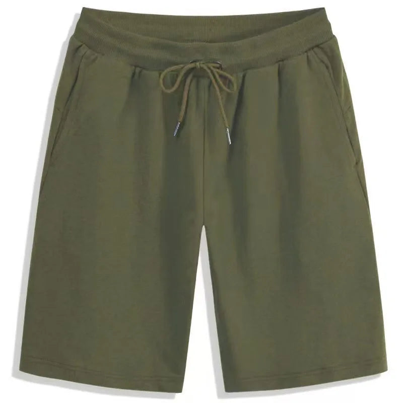 Summer Solid Men's Shorts Elastic Drawstring Shorts Joggers Loose Fitness Breathable Sports 5 piece Cotton Outfit Casual Pants