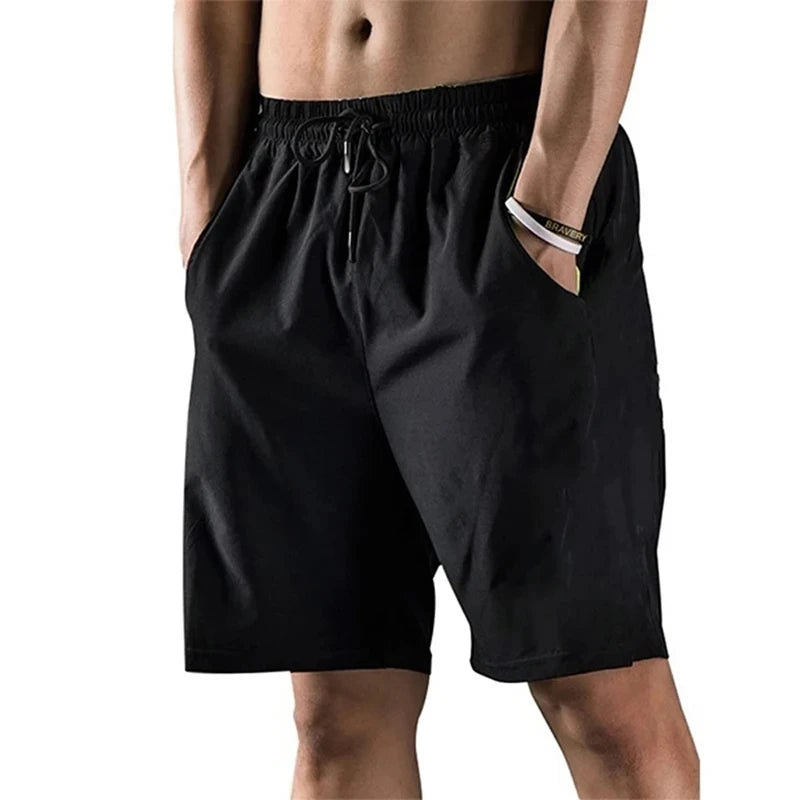 Summer Solid Men's Shorts Elastic Drawstring Shorts Joggers Loose Fitness Breathable Sports 5 piece Cotton Outfit Casual Pants