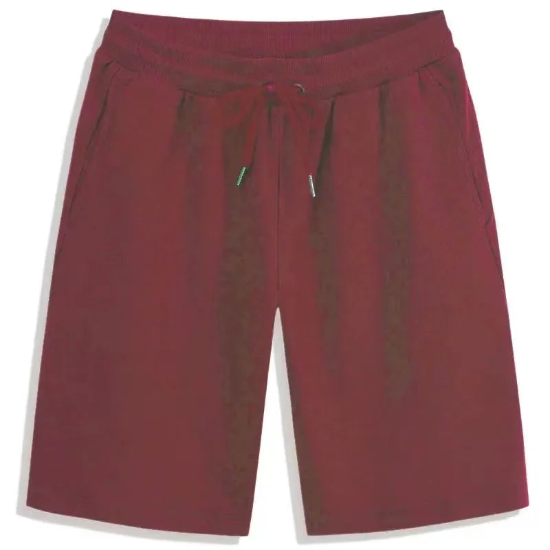 Summer Solid Men's Shorts Elastic Drawstring Shorts Joggers Loose Fitness Breathable Sports 5 piece Cotton Outfit Casual Pants